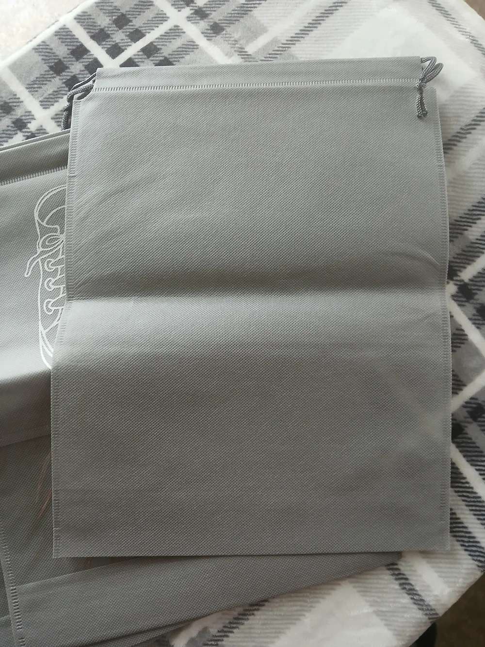 Gray Shoe Storage Bags - Durable Closet Organizers